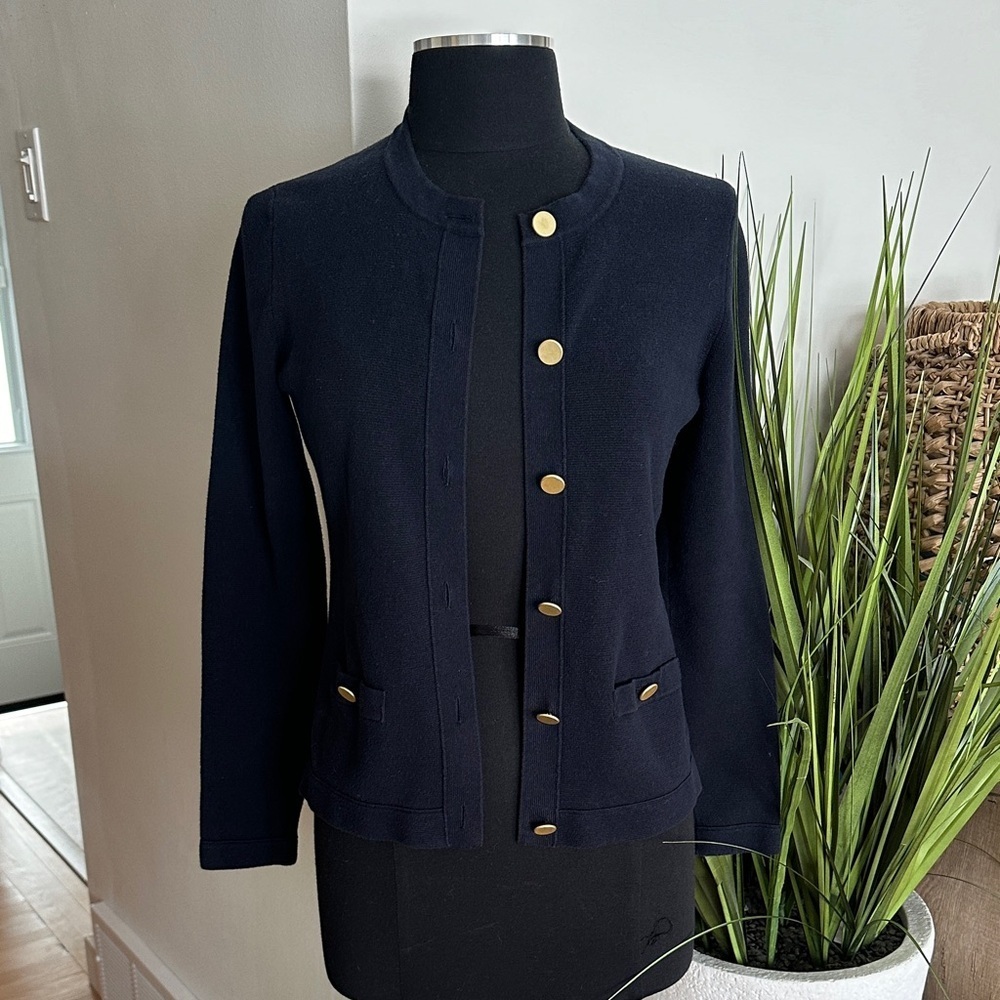 Banana Republic Elegant Navy Nautical Button Down sweater - medium